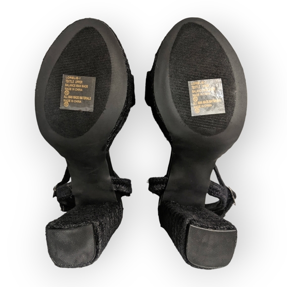 Chase and Chloe Black Lorelie Platform Heeled Sandal 10M - Picture 10 of 10